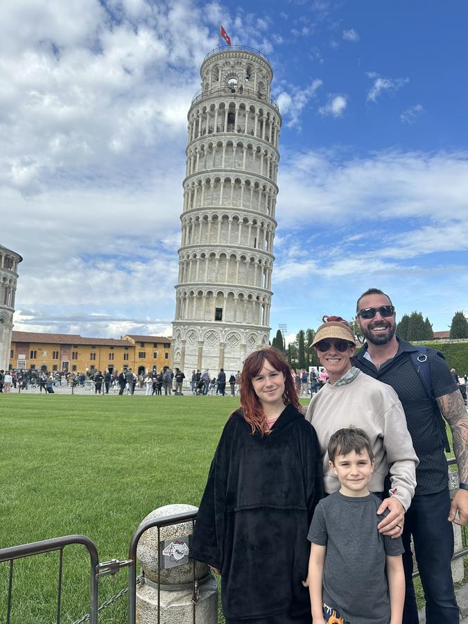 Family at the Leaning Tower of Pisa