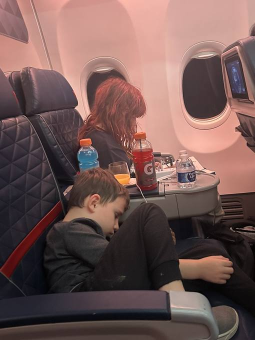 asleep on the plane