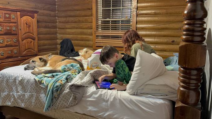 asleep with the dog