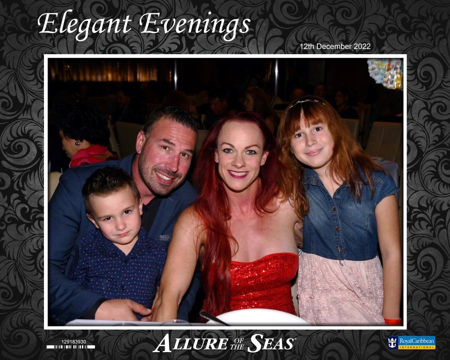 Our family dressed up for an elegant evening at sea