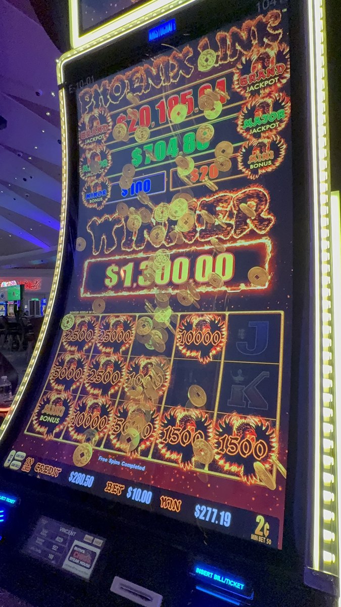 Our first hand pay — a $1,300 jackpot
